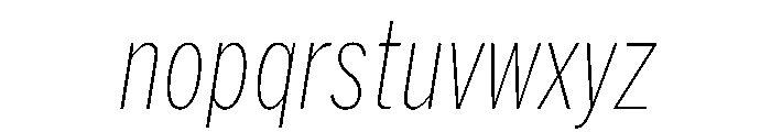 HEXFranklinv04 XCondensedThinItalic Instance Font LOWERCASE