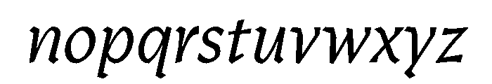 Heliotrope4Italic Font LOWERCASE