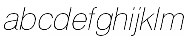 Helios Thin Oblique Font LOWERCASE