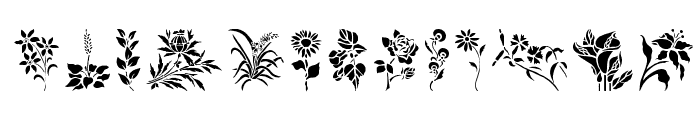 HFF Floral Stencil Font UPPERCASE