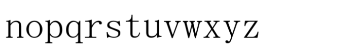 HG Mincho Light Font LOWERCASE