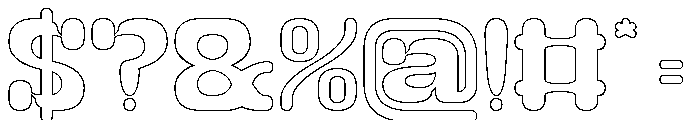HIGH ENERGY-Hollow Font OTHER CHARS