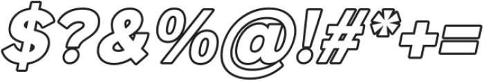 Hidone Bold Italic Outline otf (700) Font OTHER CHARS