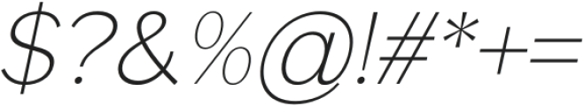 Hidone Thin Italic otf (100) Font OTHER CHARS