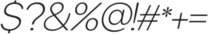 Hirashe Extra Light Italic otf (200) Font OTHER CHARS