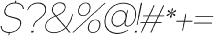 Hirashe Thin Italic otf (100) Font OTHER CHARS