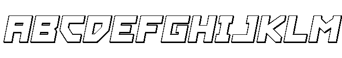 Hibernal Sentry 3D Italic Font UPPERCASE