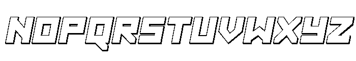 Hibernal Sentry 3D Italic Font LOWERCASE