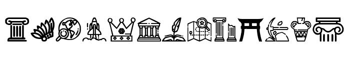 History Icons Font UPPERCASE