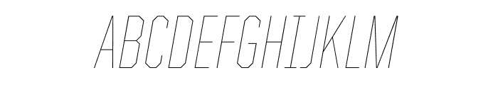 United Italic Condensed Thin Light Italic Font UPPERCASE