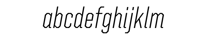 United Italic Condensed Thin Regular Italic Font LOWERCASE