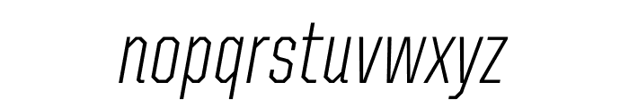 United Italic Condensed Thin Regular Italic Font LOWERCASE