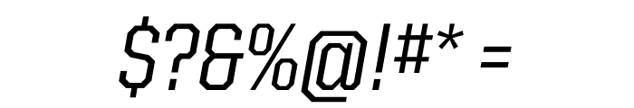 United Italic Semi Condensed Thin Book Italic Font OTHER CHARS