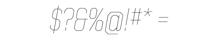 United Italic Semi Condensed Thin Light Italic Font OTHER CHARS
