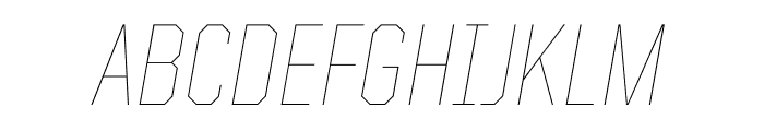 United Italic Semi Condensed Thin Light Italic Font UPPERCASE