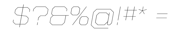 United Italic Semi Extended Thin Light Italic Font OTHER CHARS