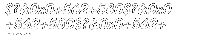 Hiruko Regular Outline Oblique Font OTHER CHARS