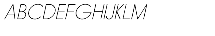 Hiruko Extra Light Oblique Font UPPERCASE