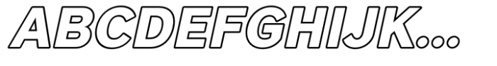 Hidone Bold Italic Outline Font UPPERCASE