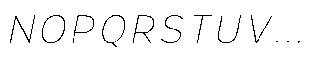Hidophin Thin Italic Font UPPERCASE