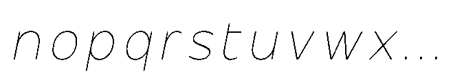 Hidophin Thin Italic Font LOWERCASE