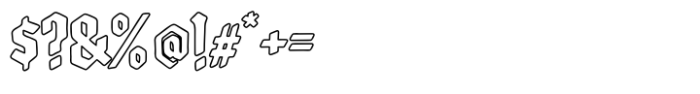 Highshade Outline Font OTHER CHARS