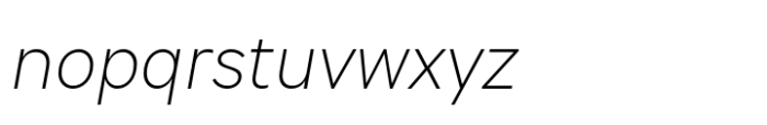 Hint Extra Light Italic Font LOWERCASE