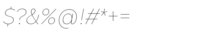 Hint Thin Italic Font OTHER CHARS