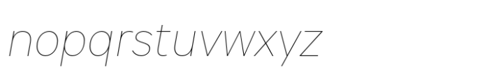 Hint Thin Italic Font LOWERCASE