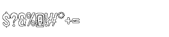 Hiphep Rough Inline Font OTHER CHARS