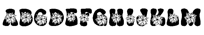 Holly flowers Font UPPERCASE