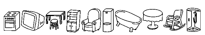 Household Items Font OTHER CHARS
