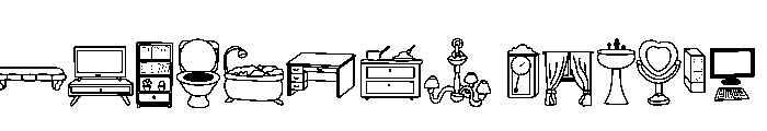 Household Items Font UPPERCASE