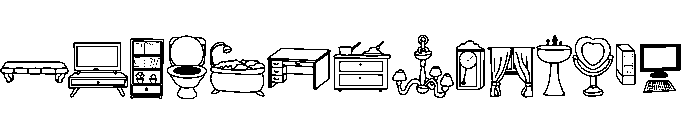 Household Items Font LOWERCASE