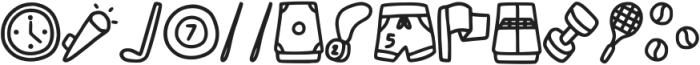 Hobbies Doodle Dingbat Regu otf (400) Font LOWERCASE