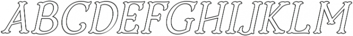 Holiday Present Outline Italic otf (400) Font LOWERCASE