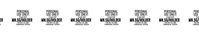 Holder Bold PERSONAL USE ONLY Regular Font OTHER CHARS