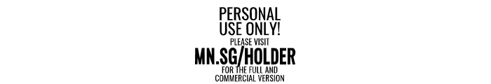 Holder Outline PERSONAL USE ONLY Regular Font OTHER CHARS