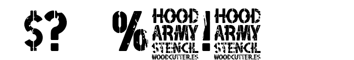 Hood Army Stencil Font OTHER CHARS