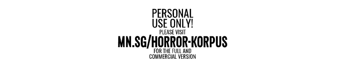 Horror Korpus Clean PERSONAL Regular Font OTHER CHARS
