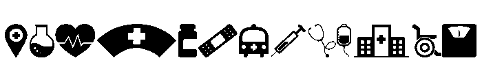 Hospital ICONS Font UPPERCASE