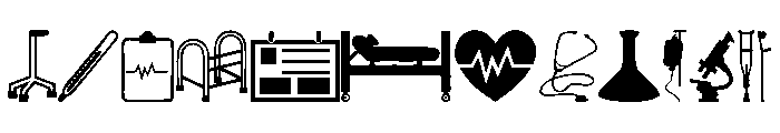 Hospital ICONS Font UPPERCASE