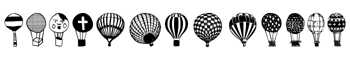 Hot Air Balloons Font LOWERCASE