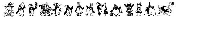 Holiday Penguins Penguins Font UPPERCASE