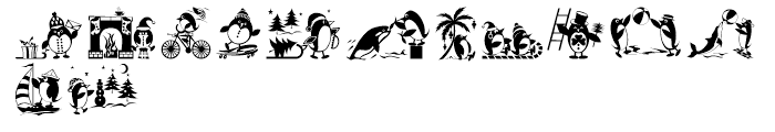 Holiday Penguins Penguins Font LOWERCASE