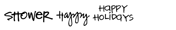 Holiday and Party Words Regular Font LOWERCASE