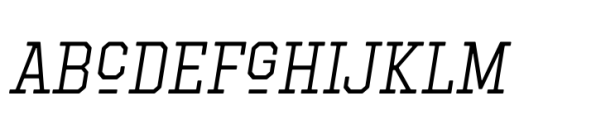 Hockeynight Serif Light Italic Font LOWERCASE