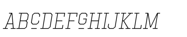 Hockeynight Serif Thin Italic Font LOWERCASE