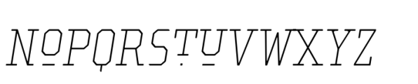Hockeynight Serif Thin Italic Font LOWERCASE