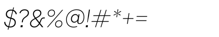 Hofmann Grotesk Thin Italic Font OTHER CHARS